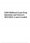 N204 Midterm Exam Practice Questions with Answers 2023/2024 Graded A