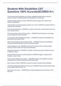 Students With Disabilities CST Questions 100&percnt; Accurate&lpar;SCORED A&plus;&rpar;