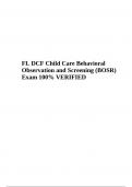 FL DCF Child Care Behavioral Observation and Screening (BOSR) Final Exam 100% Correct (VERIFIED)