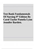 Test Bank Fundamentals Of Nursing 9th Edition By Carol Taylor Pamela Lynn Jennifer Bartlett.