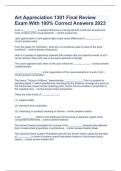 Art Appreciation 1301 Final Review Exam With 100&percnt; Correct Answers 2023
