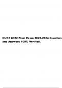 NURS 8022 Final Exam 2023-2024 Question and Answers 100% Verified & NURS 8022 - Advanced Pathophysiology Exam 3 Study Guide (100% correct Answers) Latest Update.