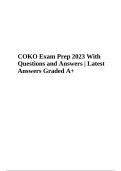COKO Final Exam Questions With Correct Answers 2023/2024 (Latest Update Graded A+)