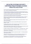 &lpar;ISC&rpar;2&lpar;TM&rpar; SYSTEMS SECURITY CERTIFIED PRACTITIONER COURSE PRACTICE SOLUTION