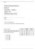  Edexcel GCSE Combined Science Chemistry Paper 1 Higher Tier Predicted Paper 2023 Questions and Answers
