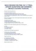 NACC REVIEW FOR PSW: CH 1-7 TRIAL UPDATE QUESTIONS AND ANSWERS (Mosby's Canadian Textbook)