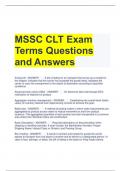 MSSC CLT Exam Terms Questions and Answers 