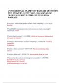 WGU C838 FINAL EXAM TEST BANK 400 QUESTIONS AND ANSWERS LATEST 2023- 2024 MANAGING CLOUD SECURITY COMPLETE TEST BANK &vert; A&plus;GRADE&period;