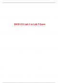 BIOD 151 Lab 1, 2, 3, 4, 5, 6, 7 Exam (Latest-2023)/ BIOD 151 A & P 1 Lab 1, 2, 3, 4, 5, 6, 7 Exam: Essential Human Anatomy & Physiology I: Portage Learning |100% Verified and Correct Q & A|