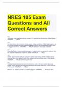 NRES 105 Exam Questions and All Correct Answers