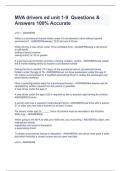 MVA drivers ed unit 1-9  Questions & Answers 100&percnt; Accurate