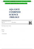 GCSE COMBINED SCIENCE AQA GCSE COMBINED SCIENCE: TRILOGY 8464/P/2H Physics Paper 2H Mark scheme June 2020