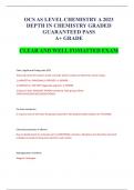 OCS AS LEVEL CHEMISTRY A 2023 DEPTH IN CHEMISTRY GRADED GUARANTEED PASS A+ GRADE CLEAR AND WELL FOMATTED EXAM