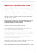 High School Baseball Umpire &vert; Questions  with 100 &percnt; correct Answers &vert; Verified
