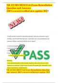 NR 222 RN HESI Exit Exam Remediation  Question and Answers &Tab; 100&percnt;correct&sol;verified new update 202&Tab;3 