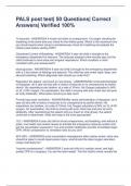PALS post test&vert; 50 Questions&vert; Correct Answers&vert; Verified 100&percnt;