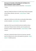 Structure & Function of the Body Ed 16 Patton Ch 4 Exam Questions &lpar;Latest Update&rpar;