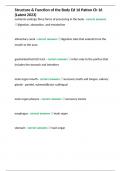 Structure & Function of the Body Ed 16 Patton Ch 16 &lpar;Latest 2023&rpar;  