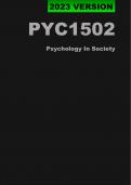 PYC1502 Latest Exam Answers/Elaborations - 2023 (Oct/Nov) - Psychology In Society