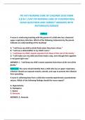 PN VATI NURSING CARE OF CHILDREN 2019 FORM A&comma;B & C &sol;VATI PN NURSING CARE OF CHILDREN REAL  EXAM QUESTIONS AND CORRECT ANSWERS WITH  RATIONALES&vert;AGRADE