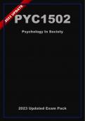PYC1502 Updated Exam Pack (2023) Oct/Nov [Distinction Guaranteed] - Psychology In Society