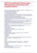 CETP Pre-Certification Review Exam 2023 Questions and Answers with complete solution
