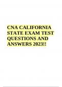 CNA CALIFORNIA STATE EXAM TEST QUESTIONS AND ANSWERS 2023!!