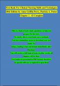 Clinical Nursing Skills and Techniques 10th Edition by Anne Griffin Perry&comma; Patricia A&period; Potter TEST BANK &vert;Complete Chapter 1 - 43 &vert; 100 &percnt; Verified