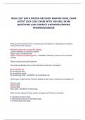 WGU C207 DATA DRIVEN DECISION MAKING FINAL EXAM  LATEST 2023-2024 EXAM WITH 300 REAL EXAM  QUESTIONS AND CORRECT ANSWERS&lpar;VERIFIED  ANSWERS&rpar;AGRADE