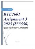 BTE2601 Assignment 3 2023 (833550)