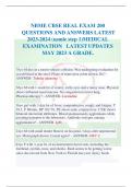  NBME CBSE REAL EXAM 200 QUESTIONS AND ANSWERS LATEST 2023-2024 (usmle step 1)MEDICAL EXAMINATION	LATEST UPDATES MAY 2023 A GRADE