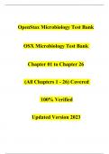 OpenStax Microbiology Test Bank | OSX Microbiology TestBank |(All Chapters 1 - 26)| Covered 100%|Verified Updated Version 2023