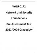  WGU C172 Network and Security Foundations Pre-Assessment Test 2023-2024 Graded A&plus;