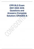 Cpr Bls exam Aha questions and answers-complete solution
