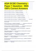 AQA GCSE Chemistry - Paper 1 Question 	With 100% Correct Answers