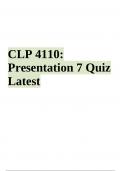 CLP 4110: Presentation 2 Quiz Latest
