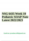 NSG 6435 Week 10 Pediatric SOAP Note Latest 2022/2023