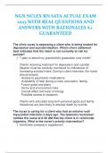 NGN NCLEX RN SATA ACTUAL EXAM 2023 WITH REAL QUESTIONS AND ANSWERS WITH RATIONALES A+ GUARANTEED