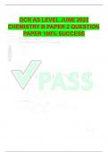 OCR AS LEVEL JUNE 2022  CHEMISTRY B PAPER 2 QUESTION  PAPER 100% SUCCESS