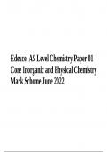Edexcel AS Level Chemistry (8CH0) Paper 01 Core Inorganic and Physical Chemistry Mark Scheme June 2022