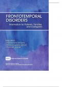 Frontotemporal Disorders: Information for Patients, Families, and Caregivers notes