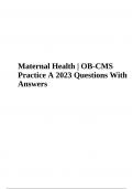 Maternal Health | OB-CMS Practice A 2023 Questions With Answers