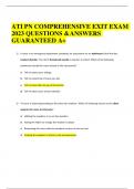 ATI PN COMPREHENSIVE EXIT EXAM (Latest 2022;2023) Questions & Answers/ Guaranteed A+