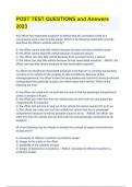 POST TEST QUESTIONS and Answers 2023