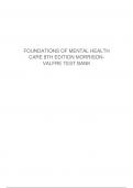 TEST BANK FOR FOUNDATIONS OF MENTAL HEALTH CARE 8TH EDITION MORRISON-VALFRE