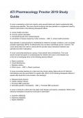 ATI Pharmacology Proctor 2019 Study Guide REVISED 100&percnt;CORRECT ANSWERS&period;