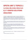 OPOTA UNIT 2 TOPICS 2- 1,2-2A,2-2E,2-2K,2-2O,2-3,2- 6,2-7 VERIFIED SOLUTIONS  2023//2024
