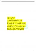  RN VATI Comprehensive Predictor 2019 With Verified Q&Tab;uestions and And Answers 