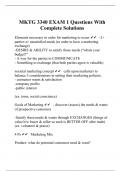 MKTG 3340 EXAM 1 Questions With Complete Solutions