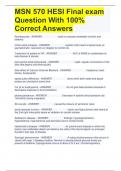MSN 570 HESI Final exam Question With 100% Correct Answers